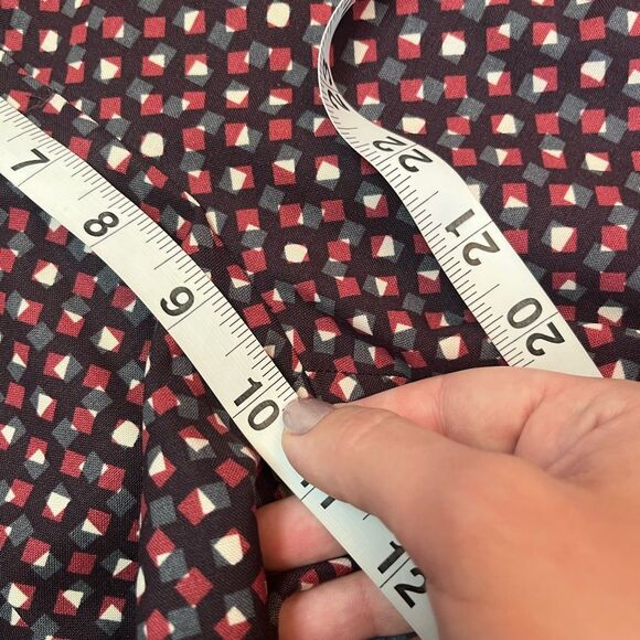 Theory Burgundy Geometric Print Wool Pants Size 8 - Picture 6 of 7